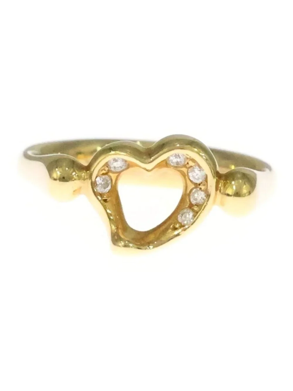 Tiffany & Co Open Heart Diamond 18K Yellow Gold Ring